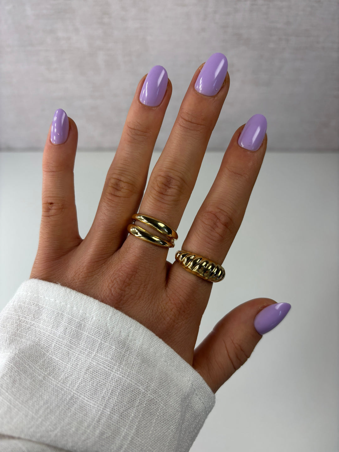 Press-on nagels paars kort rond