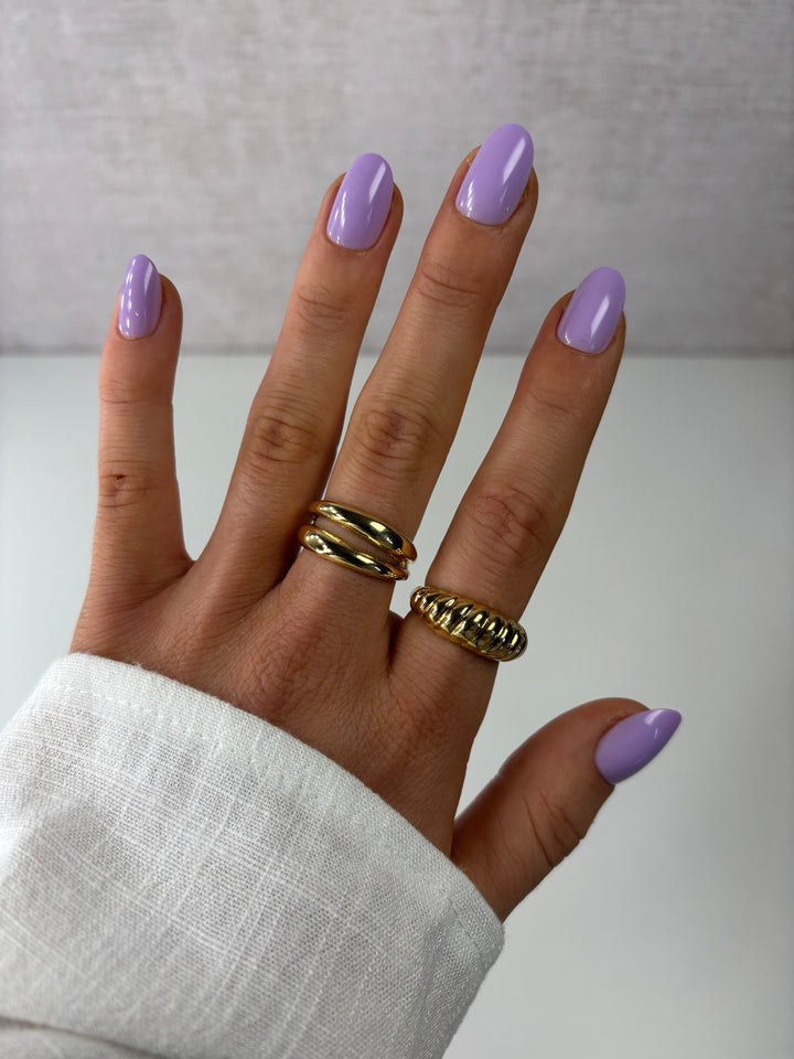 Press-on nagels paars kort rond