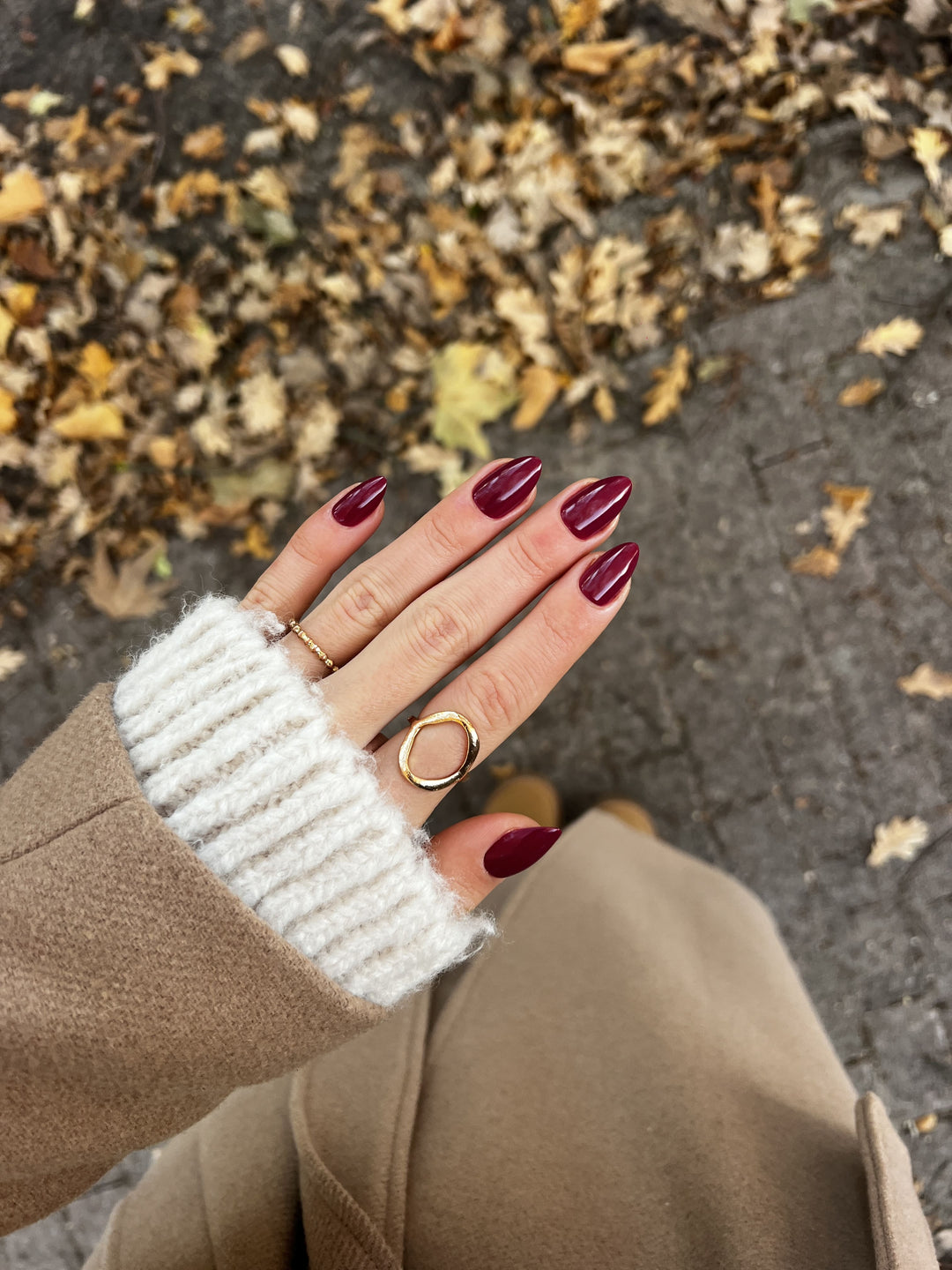 Burgundy press-on nagel 