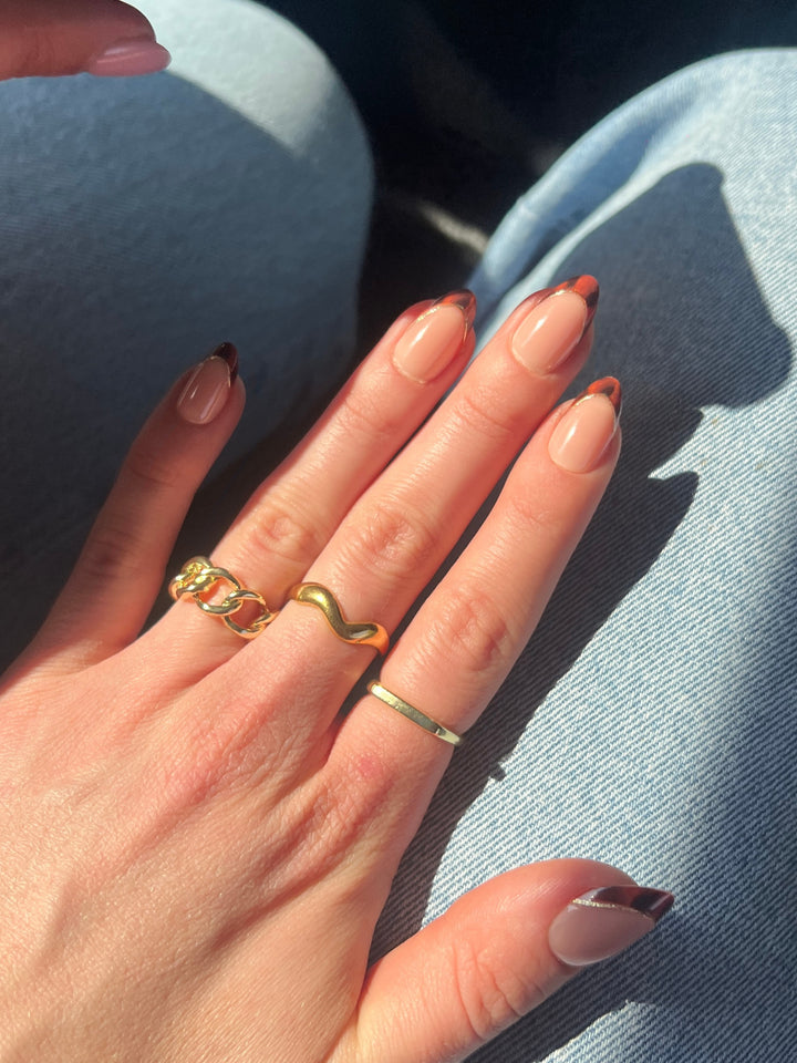 Press-on nagel almond middle met dierenprint en goud