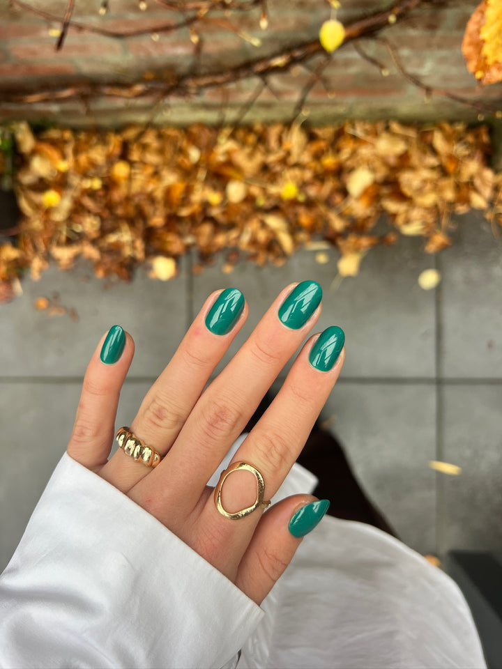 press on nagels Groen kort rond 