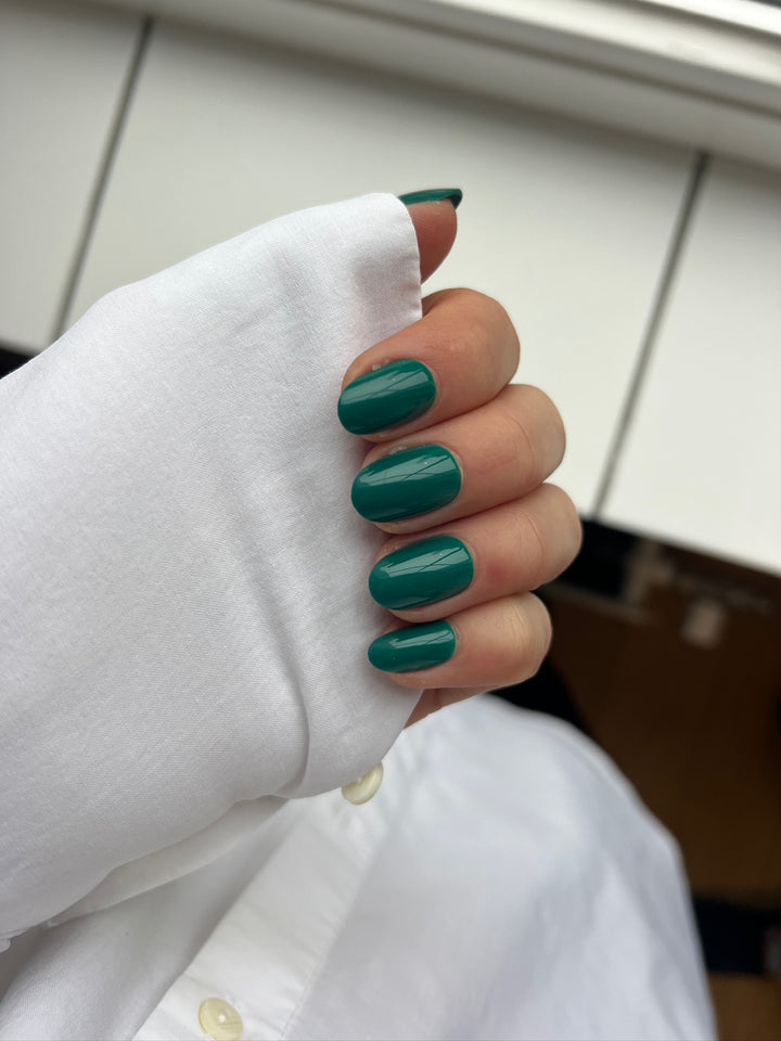 press on nagels groen kort rond