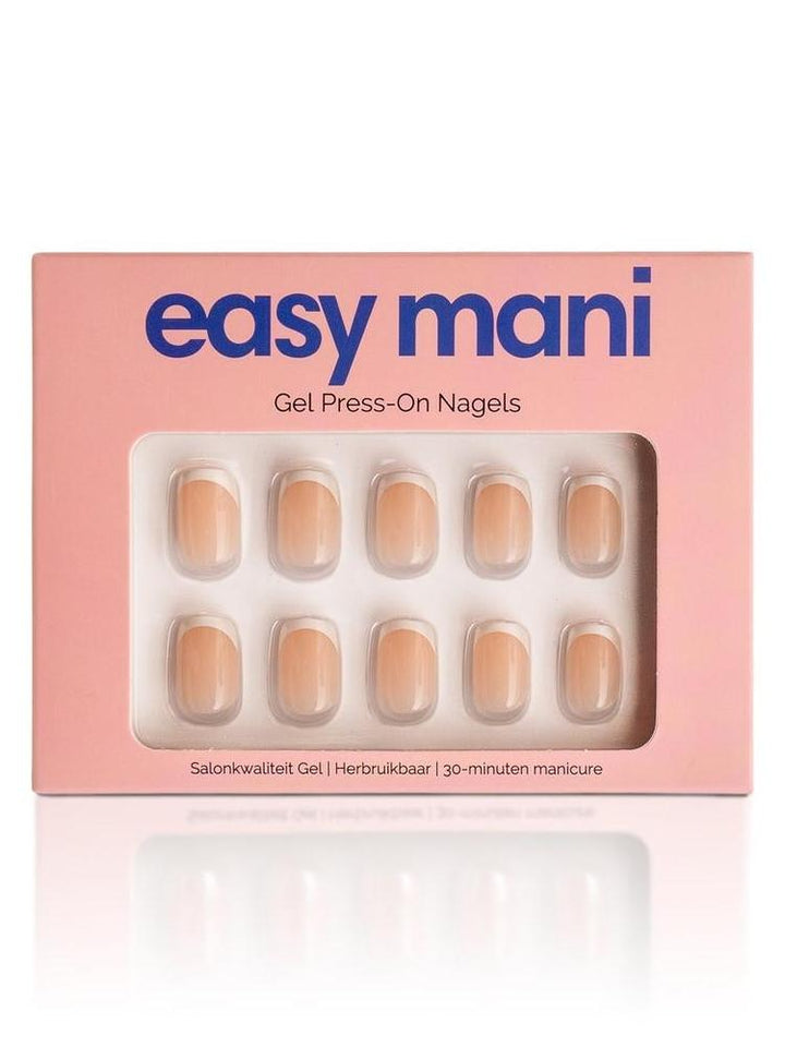 Classic French Vierkante French Manicure Press On Nagels