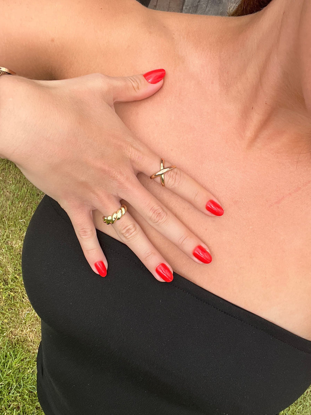 Press-on nagels rood kort
