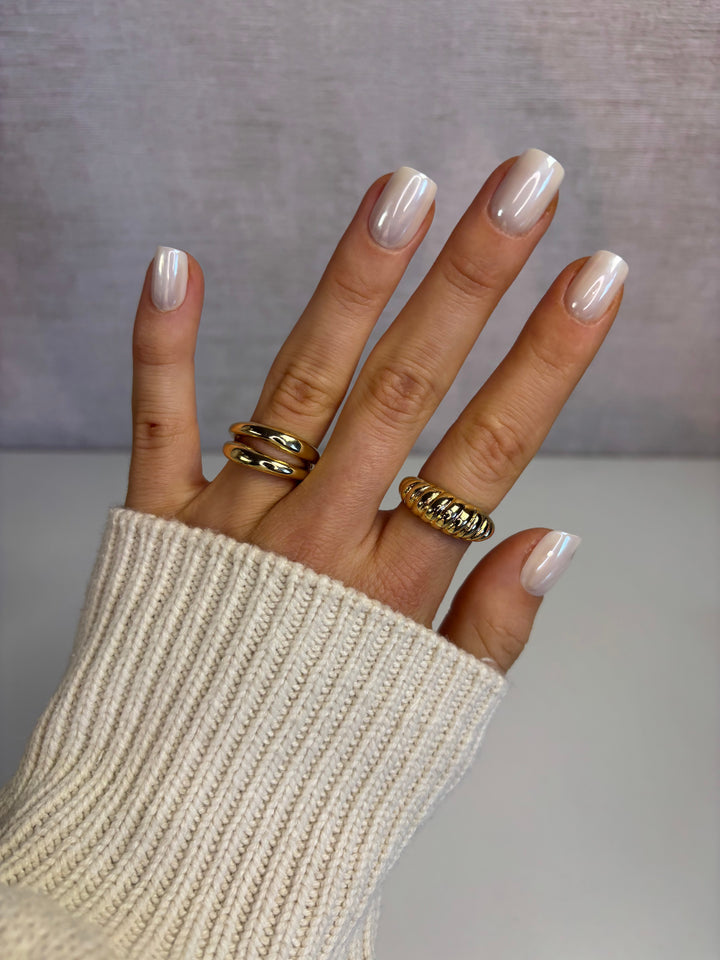 Press-on nagels vierkant wit glans kort