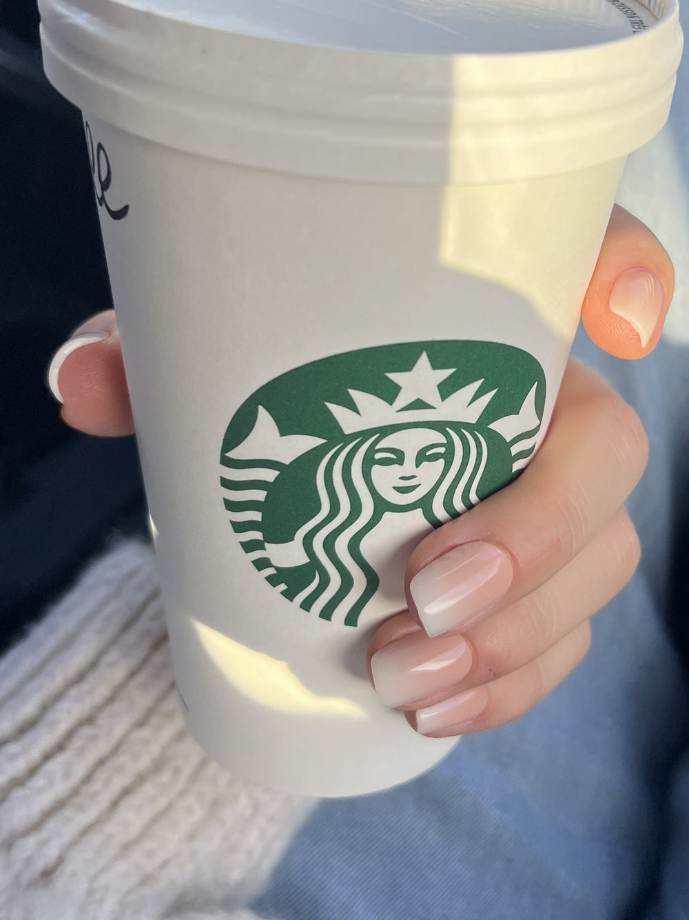 press on nagels nude wit roze kort vierkant