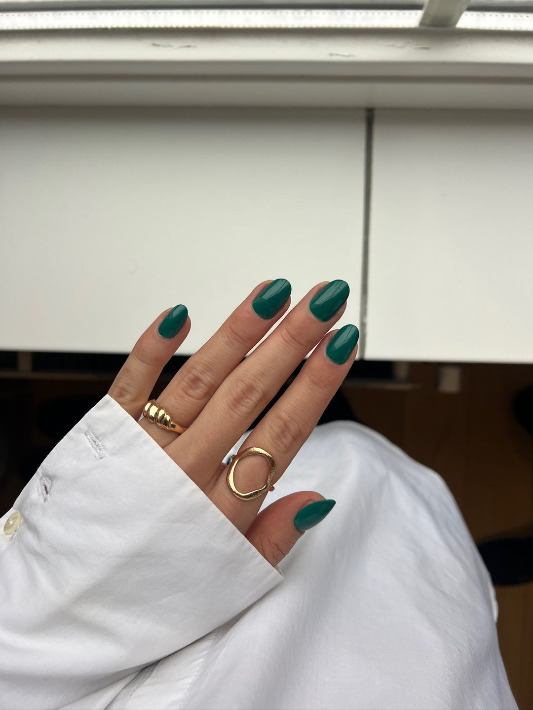 press on nagels groen kort rond